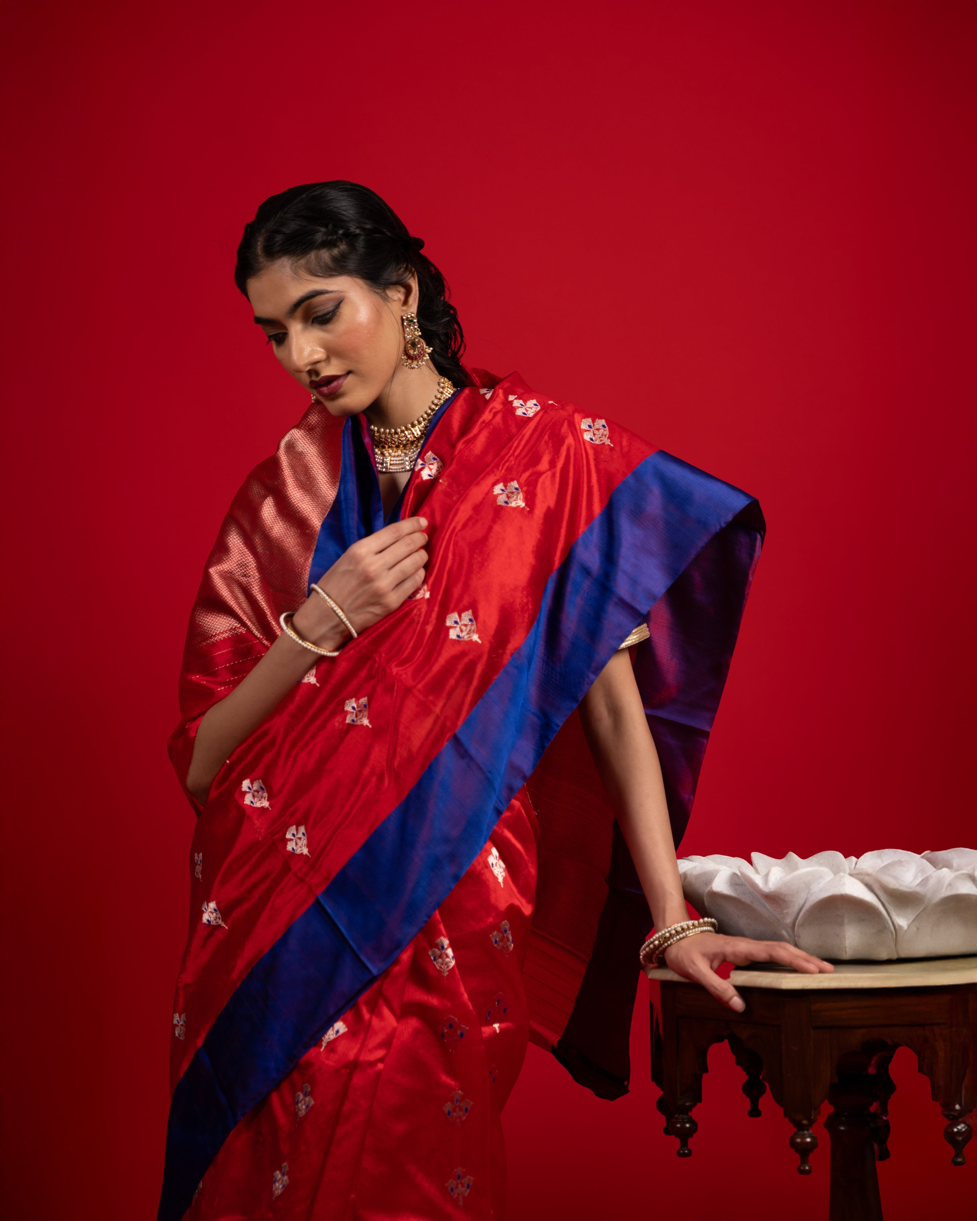SINDOORI RED SAREE